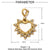 3 Pcs/Package 6*14Mm 304 Stainless Steel Shell Zircon Heart Pendant Jewelry Accessories