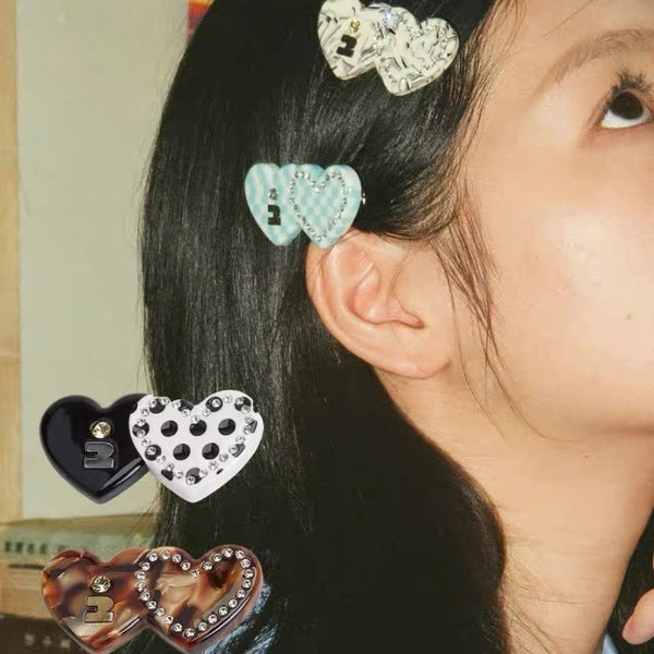 Vintage Style Classic Style Women'S Heart Shape Arylic Hair Clip