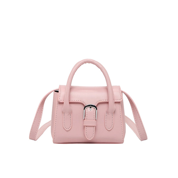 Women'S Pu Leather Solid Color Basic Square Magnetic Buckle Flip Cover Crossbody Bag