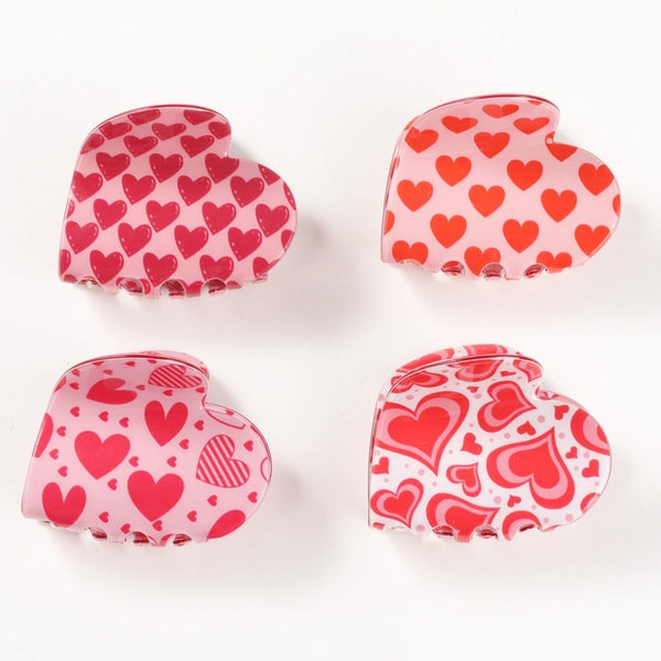 Sweet Women'S Heart Shape Pvc Hair Claws