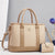 Women'S Pu Leather Color Block Elegant Classic Style Square Zipper Bag Sets