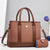 Women'S Pu Leather Color Block Elegant Classic Style Square Zipper Bag Sets