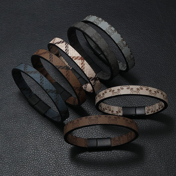 Simple Fashion European And American Style Bracelet Foreign Trade Printed Pattern Stripe Magnetic Buckle Bracelet Yiwu Factory Direct Sales