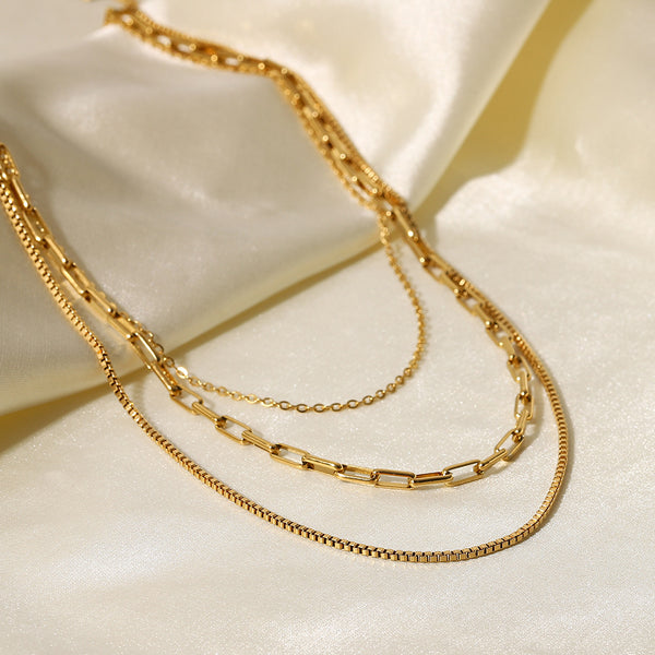 Ig Style Stripe Geometric Stainless Steel Electroplating Necklaces