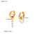 Ig Style Pearl Geometric Stainless Steel 18K Gold Plated Earrings