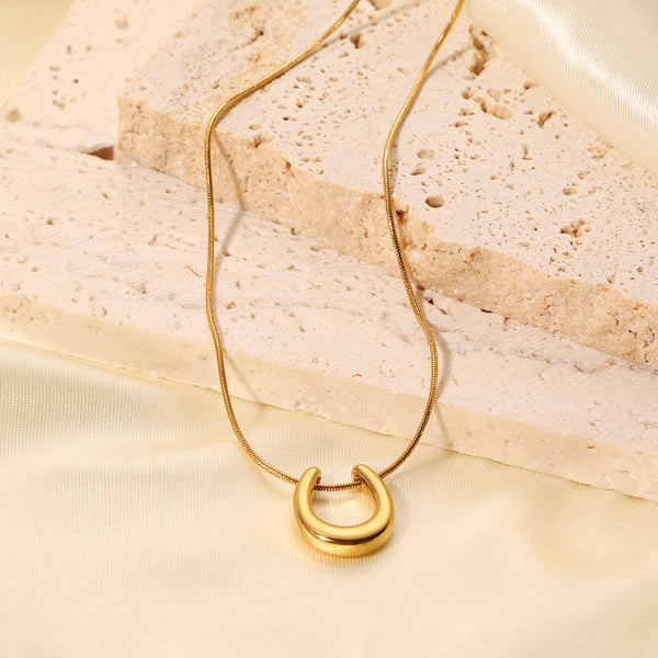 Ig Style Irregular Geometric U-Shape Stainless Steel Electroplating Necklaces