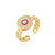 Ig Style Women Geometric Copper Inlay Rings