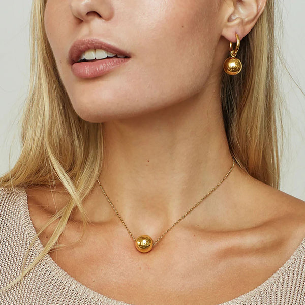 Ig Style Geometric Stainless Steel 18K Gold Plated Necklaces