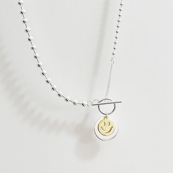 925 Sterling Silver Ig Style Smile Silver Necklaces