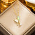Ig Style Butterfly Animal Chinese Zodiac Titanium Steel 18K Gold Plated Necklaces