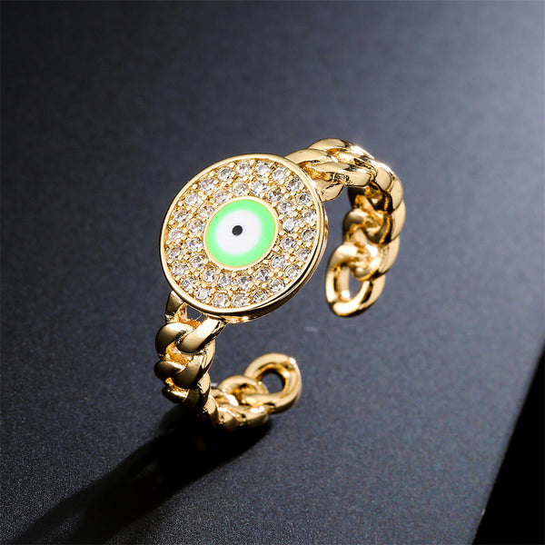 Ig Style Women Geometric Copper Inlay Rings