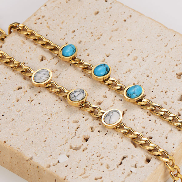 Women Ig Style Ellipse U-Shape Stainless Steel Electroplating Bracelets