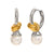 Hot Selling Second-Hand Niche Stainless Steel 18K Gold Plated Flower Pearl Pattern Square Black Jade Earrings For Women