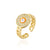 Ig Style Women Geometric Copper Inlay Rings