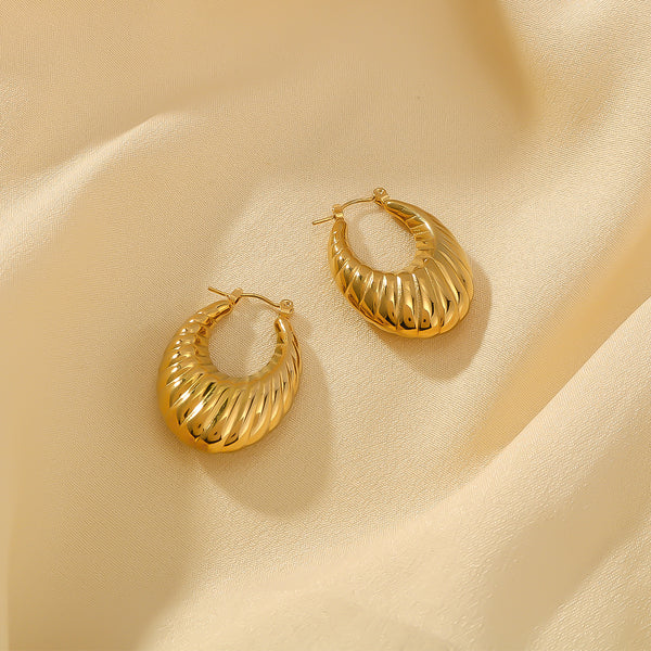 Ig Style Circle Ellipse Droplet U-Shape Stainless Steel Electroplating Earrings